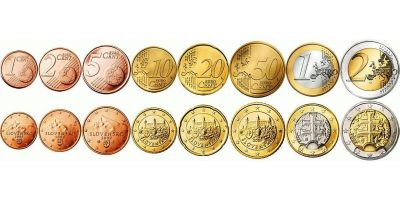 Словакия. Евро. Комплект монет - 1, 2, 5, 10, 20 и 50 евроцентов, 1 и 2 евро. 2009 г. UNC.