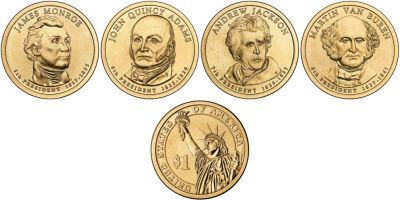 США. Годовой комплект монет "Президенты США". 4 Х 1 доллар. 2008 г.