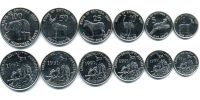 Эритрея. Комплект обиходных монет - 1, 5, 10, 25, 50 и 100 центов. 1997 г.