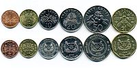 Сингапур. Комплект обиходных монет - 1, 5, 10, 20, 50 центов и 1 доллар. 1988-2006 г.